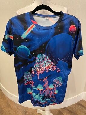 Psychedelic Space Mushroom Graphic Tee